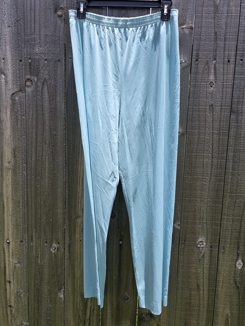 Vintage Vanity Fair Pajama Set Womens 38 Blue Nylon Tricot Crochet Lace USA - Picture 6 of 10